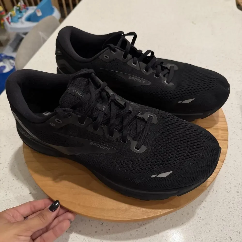 Brooks Shoes Mens 13 4E Extra Wide Ghost 15 Running Sneakers Black Gym Workout